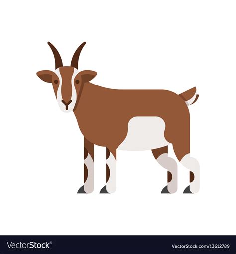Flat Style Of Goat Royalty Free Vector Image Vectorstock