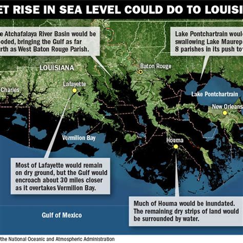 Louisiana Sea Level Map