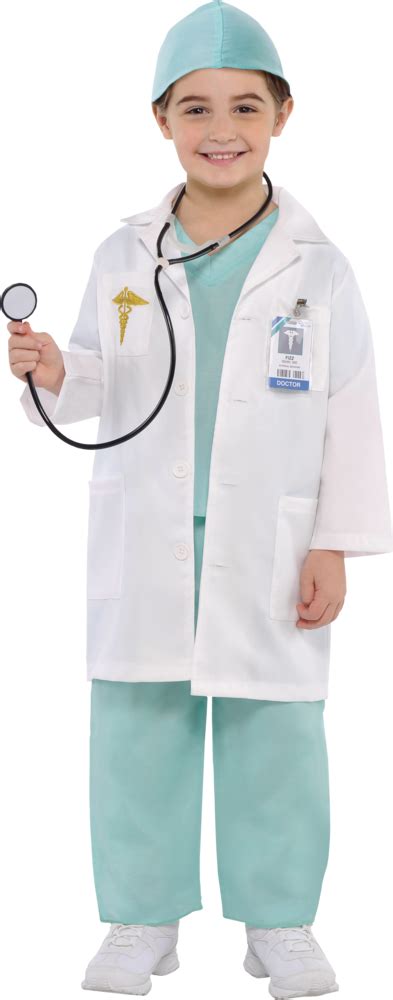 Kids Doctor White And Teal Scrubs With Shirt And Pants Halloween Costume