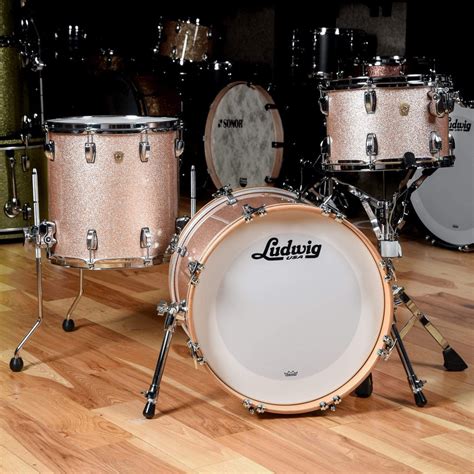Ludwig Classic Maple 121418 3pc Drum Kit Champagne Sparkle Chicago