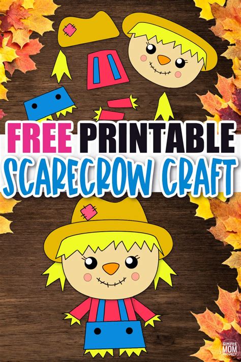 Free Printable Cut and Paste Girl Scarecrow Craft for Kids