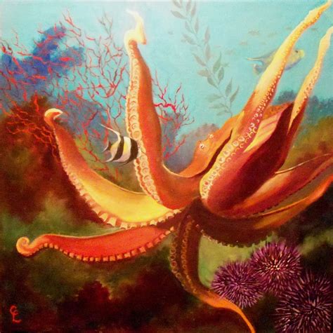Giant Pacific Octopus Oil Painting Giant Pacific Octopus Oil