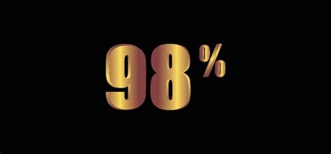 Premium Vector 98 Percent On Black Background 3d Gold Isolated Vector