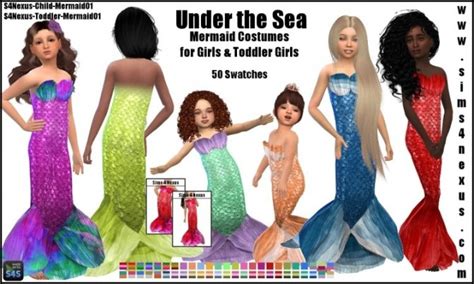 Under The Sea Mermaid Costumes By Samanthagump At Sims 4 Nexus Sims 4