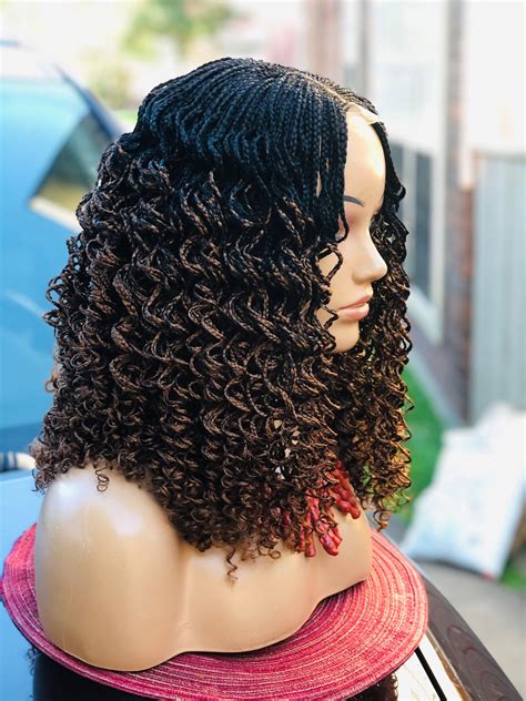 Braided Wig Curly Wig Ombré Two Tone Wigthe Wig On Display Etsy