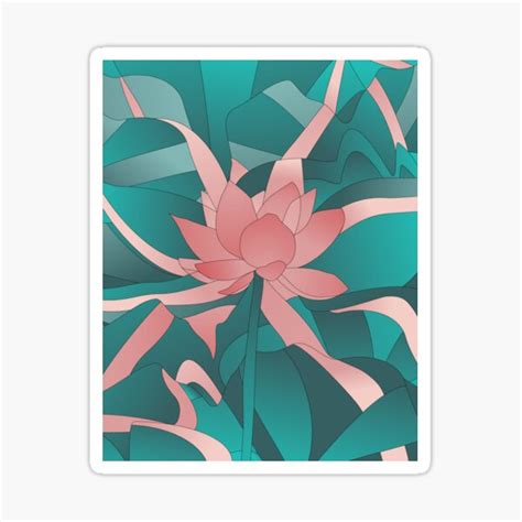 Water Lily Abstract Vector Art Sticker For Sale By Trefail Redbubble