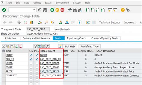 How To Create A Database Table Abap Academy