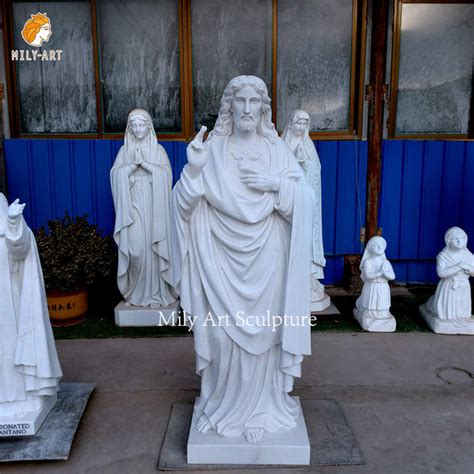 Life Size Outdoor Religion Marble Open Hands Jesus Statues For Church