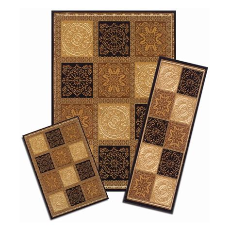 Elevate the look of your existing bathroom with this bath set from garland rug. Capri 3 Piece Rug Set, Sarouk Squares - Walmart.com ...