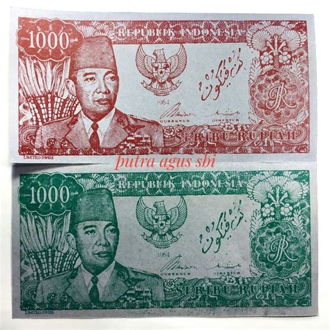 Jual Uang Kuno Souvenir 1000 Rupiah Sukarno Tahun 1964 Bisa Melengkung