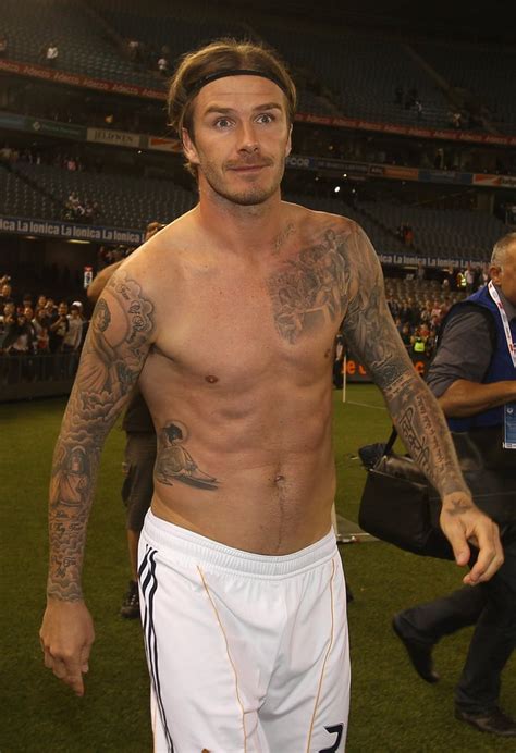 David Beckham Shirtless Pictures On Soccer Field Popsugar Celebrity