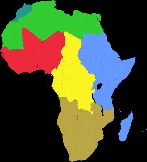 Africa Map Color Coded With Named Countries On Separated Etsy Uk