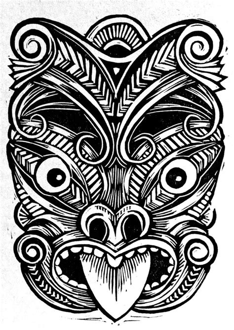 Maori Mask Art Aborigène Tatouage Maori Tatouage Homme