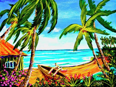 Hawaiian Tropical Beach 356 Painting By Donald K Hall