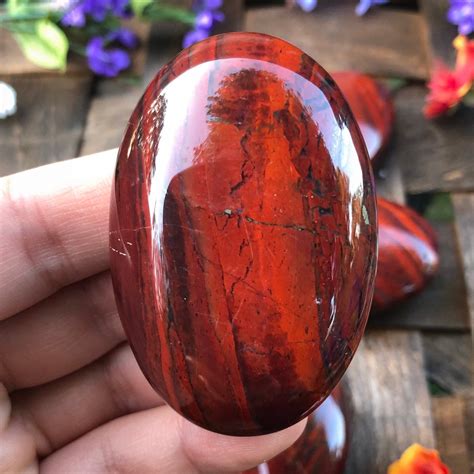 Red Striped Jasper Palm Stones