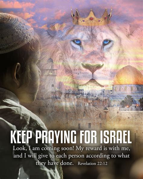 Keep Praying For Israel Lion Of Judah With Crown Prophetic Art So