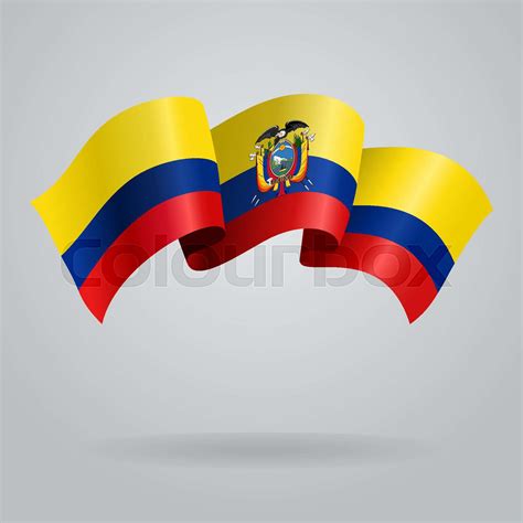 Ecuadorian Waving Flag Vector Illustration Stock Vector Colourbox