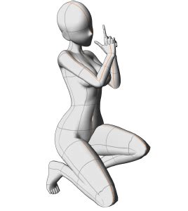 Set Crouching Poses Body Type Clip Studio Assets