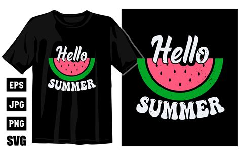 Hello Summer Watermelon T Shirt Design Graphic By Creative Shirts