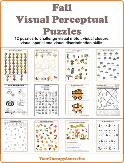 Fall Visual Perceptual Puzzles Your Therapy Source