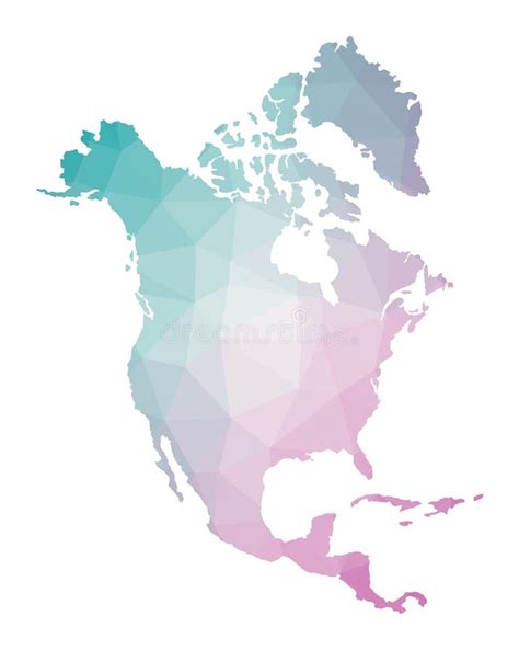 North America Map With Shapes Of Regions Stock Vector Illustration