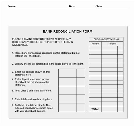 Bank Statement Reconciliation Template Best Of Free Bank Reconciliation