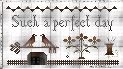 Sub Rosa Such A Perfect Day Free Pattern Cross Stitch Samplers