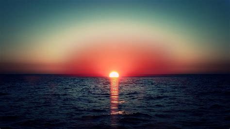 Body Of Water Sunset Sun Rays Hd Wallpaper Wallpaper Flare