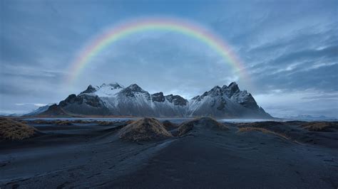 Rainbow Over Snowy Mountain Wallpaper Hd Nature 4k Wallpapers Images