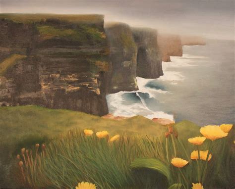 Ireland Cliffs Of Moher Oil Painting Print 11 X 14 Inches Etsy