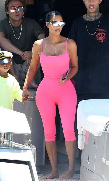 Jumpsuit Pink Kim Kardashian Kardashians Leggings Wheretoget