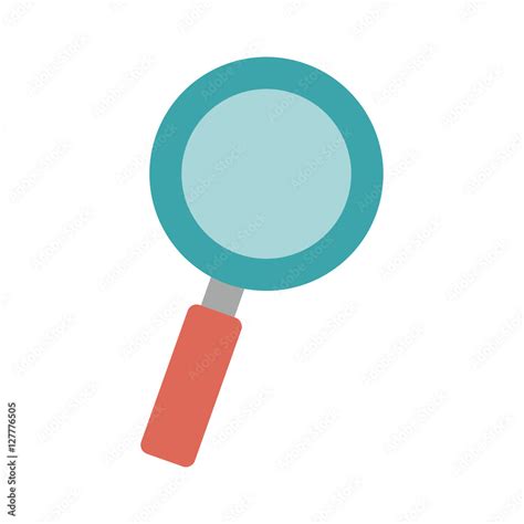 Magnifying Glass With Red Base Vector Illustration Stock Vector Adobe