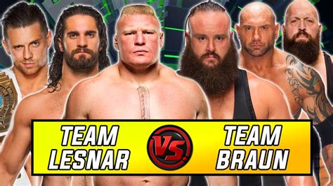 Seth Rollins And The Miz And Brock Lesnar Vs Batista And Braun Strowman And Big