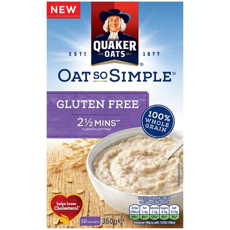 Quaker Oat So Simple 100 Whole Grain Gluten Free Porridge 350 G