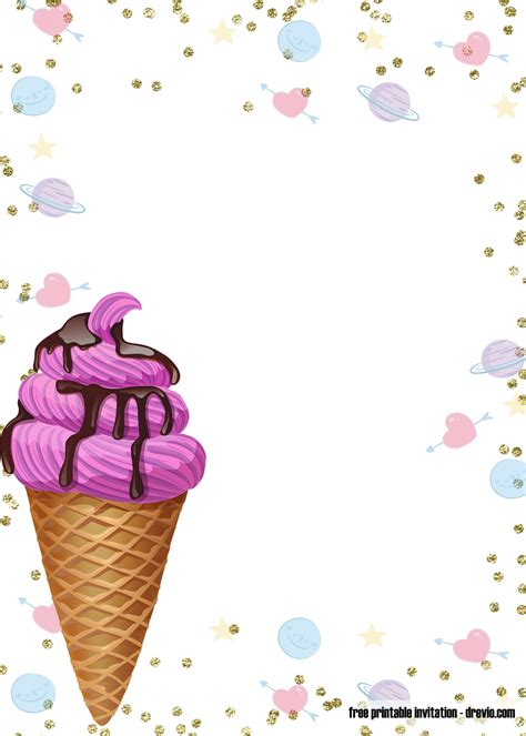 If you wish to invite some friends over for tea and enjoy a carefree evening, you can use this option. FREE Printable Ice Cream Birthday Invitation Templates ...