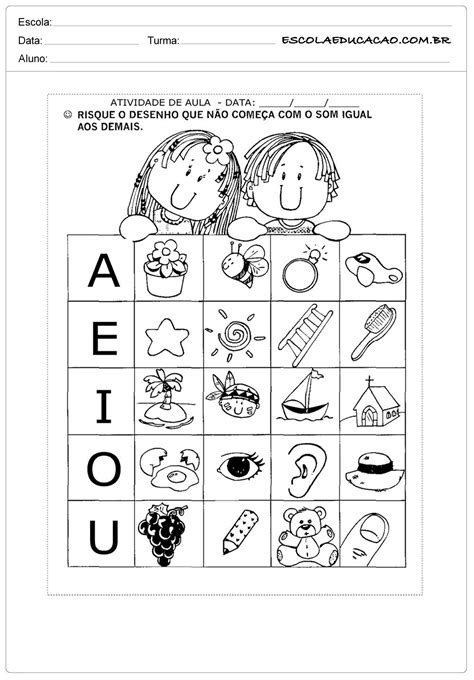 Atividades Com Vogais Para Fazer Em Sala De Aula Escola Educação