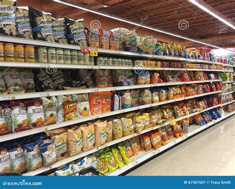 Grocery Store Interior Snacks And Chips Aisle Editorial Photography