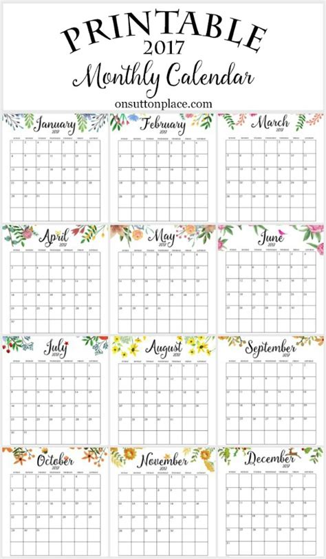 Our calendars can be used to organize your daily activities in a better way. 17 Free Printable 2017 Calendars - The Suburban Mom