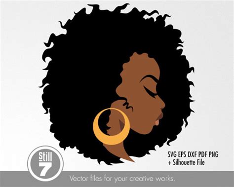 Afro Woman Svg 24 Svg Cutting File Dxf Eps Pdf Png Etsy UK
