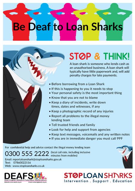 Be Deaf To Loan Sharks Poster Stop Loan Sharks