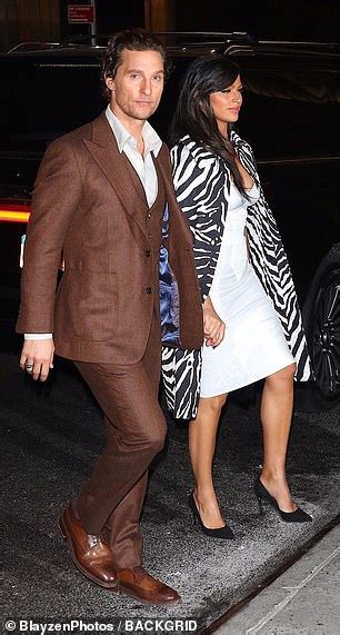 Matthew Mcconaughey S Wife Camila Alves Turns Heads In Zebra Print Coat