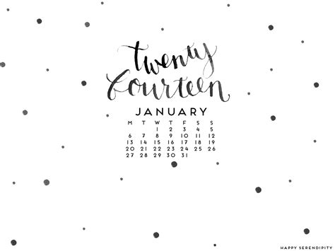 January 2014 Desktop Wallpaper Happy Serendipity