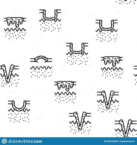 Scar After Trauma Or Surgery Vector Seamless Pattern Stock Vector