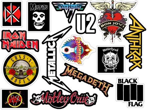 80s Rock Bands Logos Vinyl Sticker Pack Vintage Stickers For Phones Laptops Motorcycles And