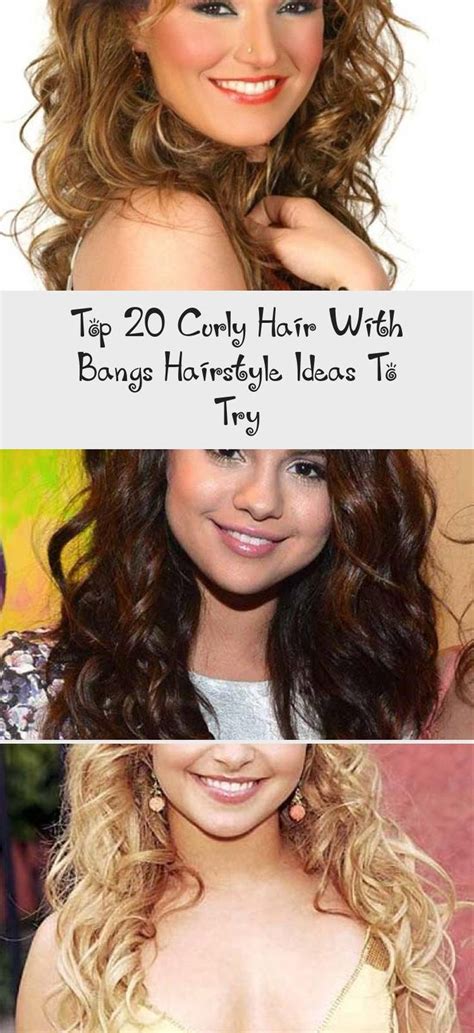 For looser curls and curtain bangs like selena, you can always opt for a heatless style. Aly Michalka Curly Hair with Bangs #curlyhairWedding # ...