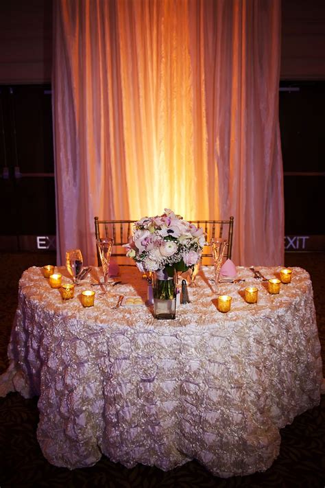 Tampa Wedding Reception Sweetheart Table Decor With Pastel Blush
