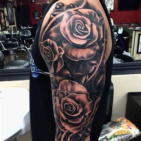 Men Rose Tattoo On Upper Arm Best Tattoo Ideas