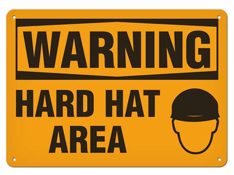 Incom Warning Hard Hat Area Safety Sign