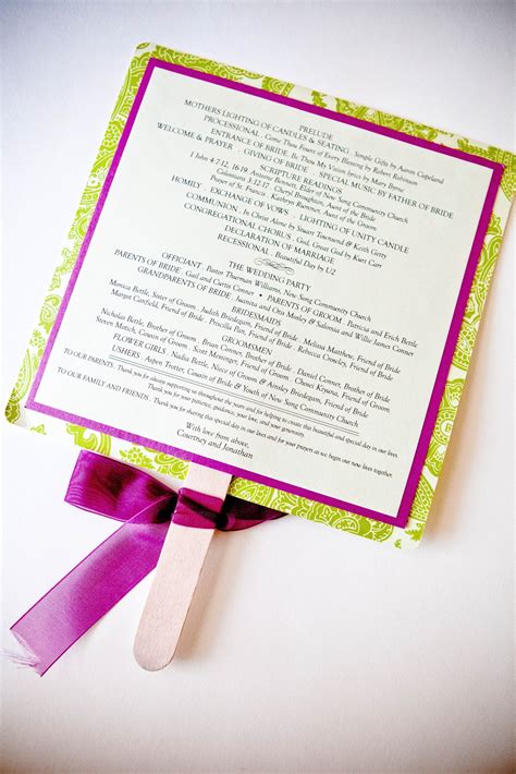 If you're all set on a theme for your wedding and have matching stationery ready, it makes sense that your program follows the same style. Kindly R.S.V.P. Designs' Blog: Unique Wedding Programs :: Invitations Baltimore