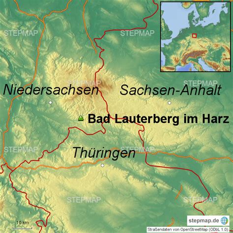 Hier sehen sie eine übersichtskarte vom harz und den unmittelbar an das gebirge angrenzenden regionen. StepMap - Harz - Landkarte für Deutschland